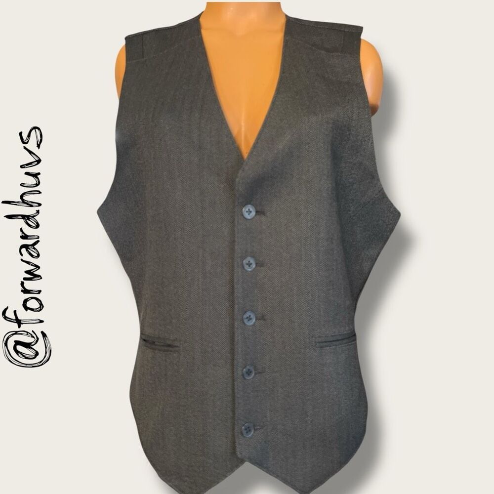 Apt. 9 Formal Vest | Grey & Black | Adjustable Back Strap | Large